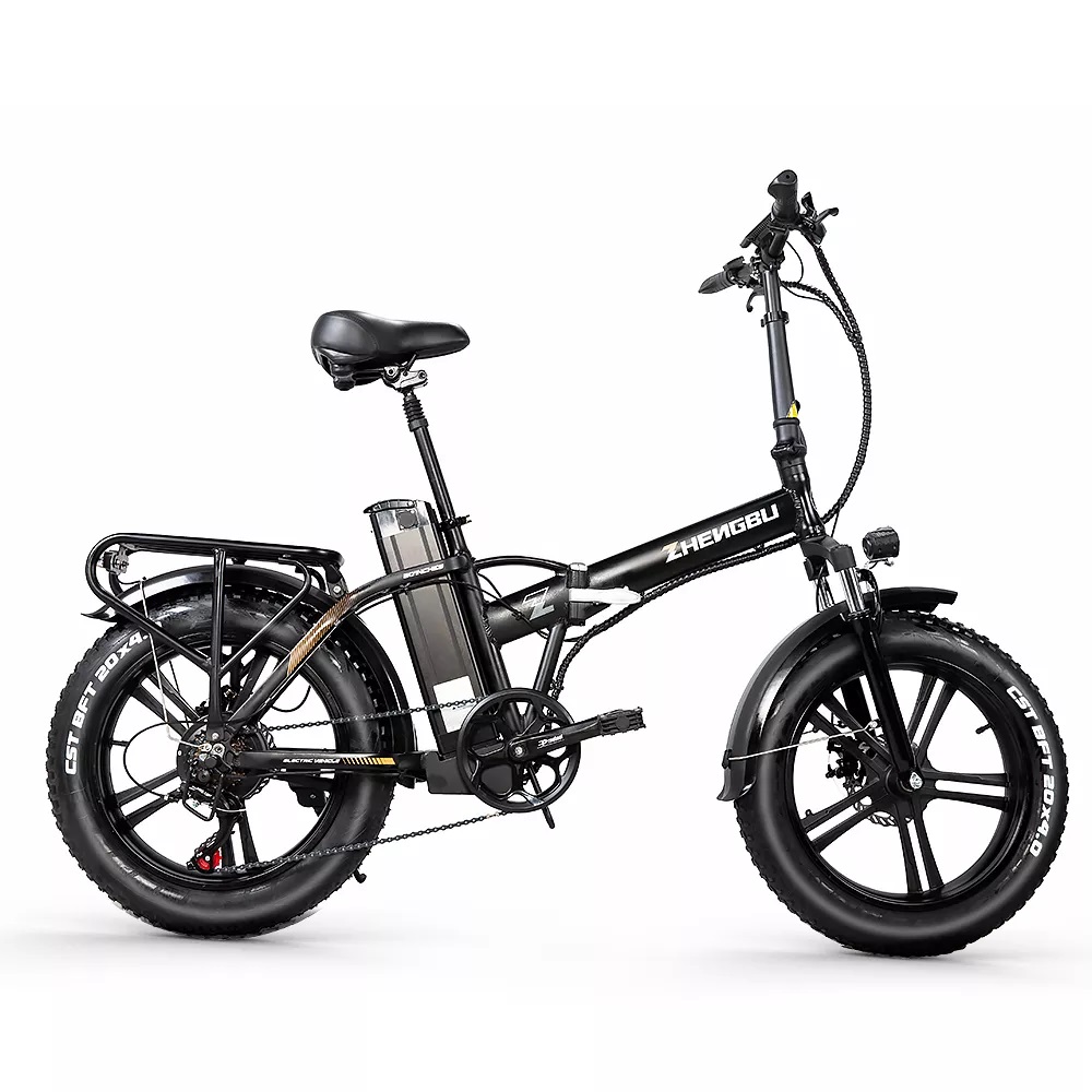 Электровелосипед ZHENGBU F6 20" 400W 10AH Shimano 7 скоростей Черный
