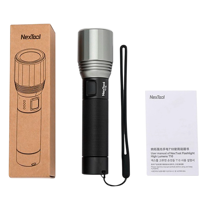 NexTool Flashlight High Lumens T10 NE20343 Тактический аккумуляторный фонарь 2000 лм, USB-C, IPX7