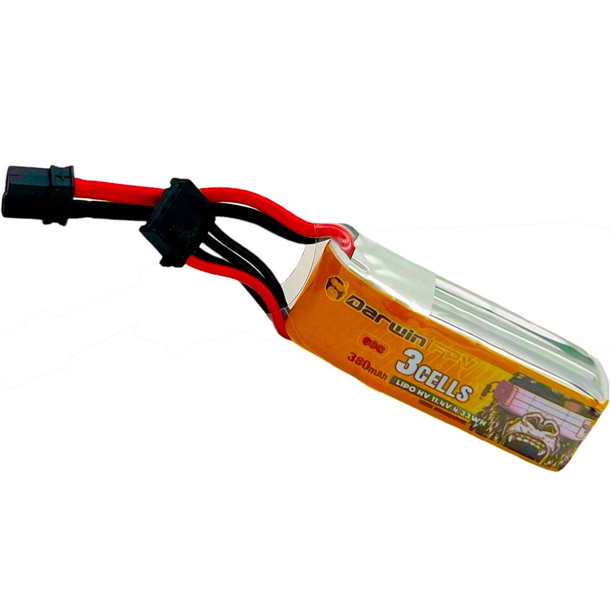 Акумуляторна батарея для FPV дронів DarwinFPV 380mAh 3S 11.4V 60C для дронів CineApe та BabyApe