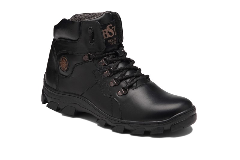 Берцы - ботинки тактические кожаные, легкие, демисезонные черные (WTBRTS002)