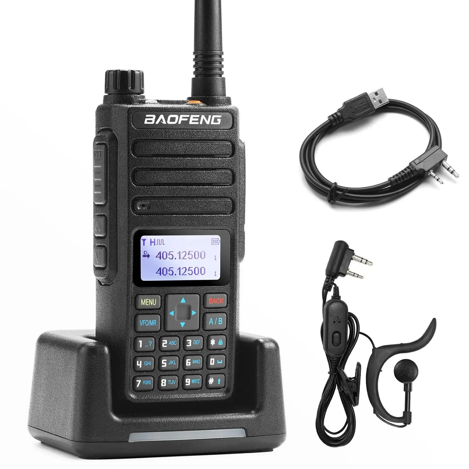 Рация Baofeng DR 1802 / Аналоговая, Цифровая / VHF, UHF / 1000 каналов / Li-Ion 2200 мАч / Энергосбережение, Функция SMS