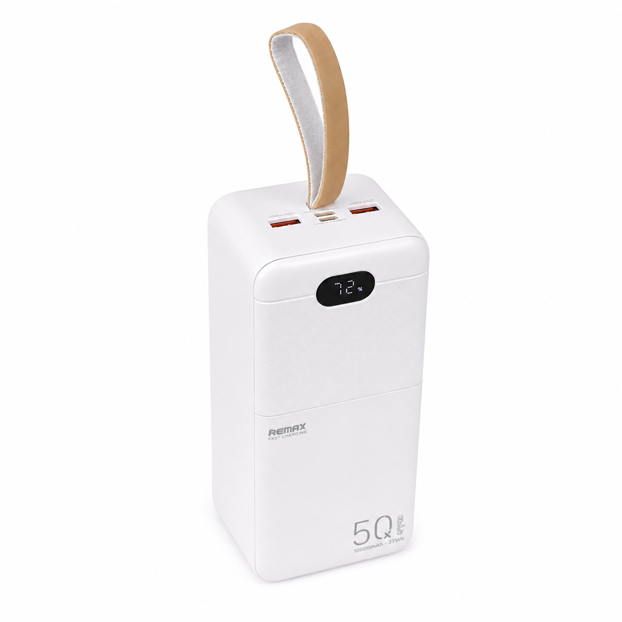 Павербанк Remax RPP-117 / 50000 мАч / до 27Вт / USB-C + USB-A + Micro-USB / PD+QC / Белый