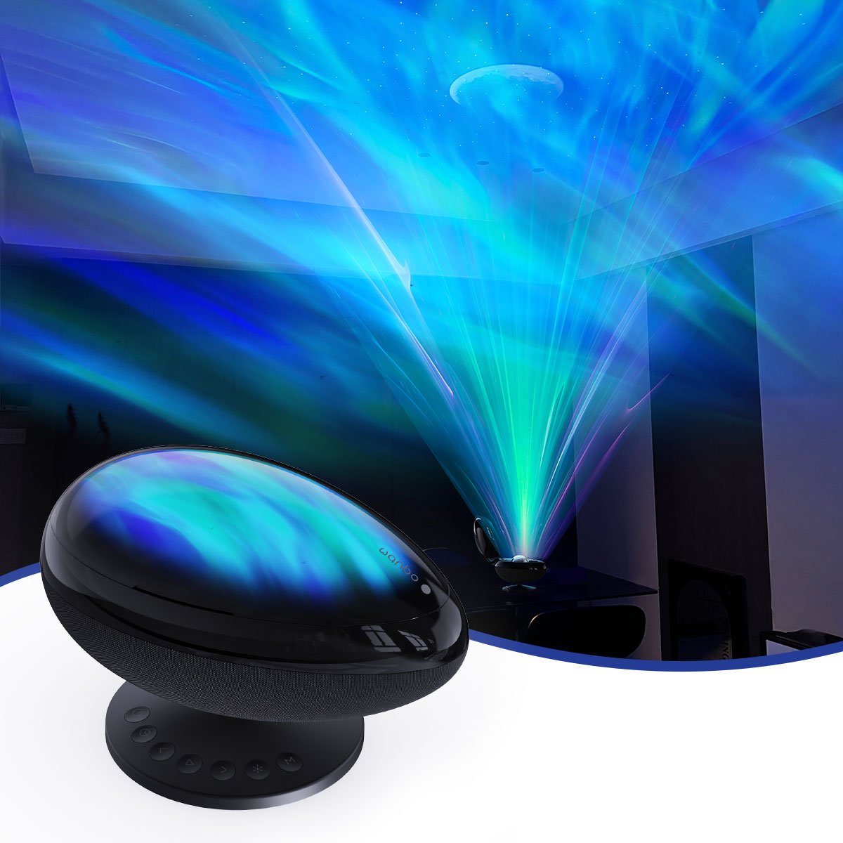 Нічник-проектор зоряне небо Wanbo EVA Galaxy Light WPL11 / 4 варіації освітлення / LED / Bluetooth