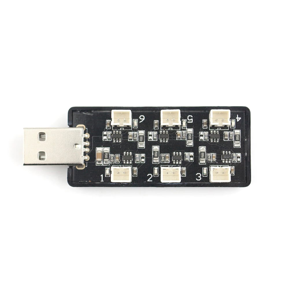Зарядний пристрій EMAX 6 портів, 1S LiPo, USB, PH2.0