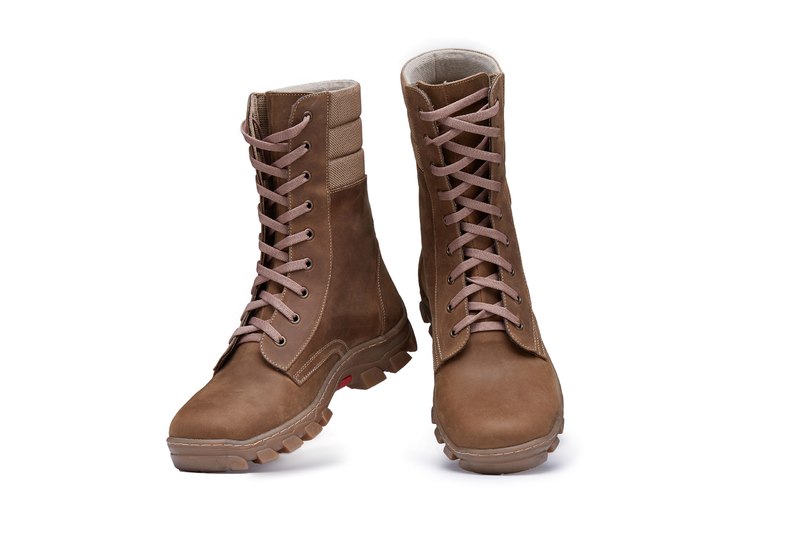 Берцы - ботинки тактические кожаные, легкие, демисезонные коричневые (WTBRTS001)