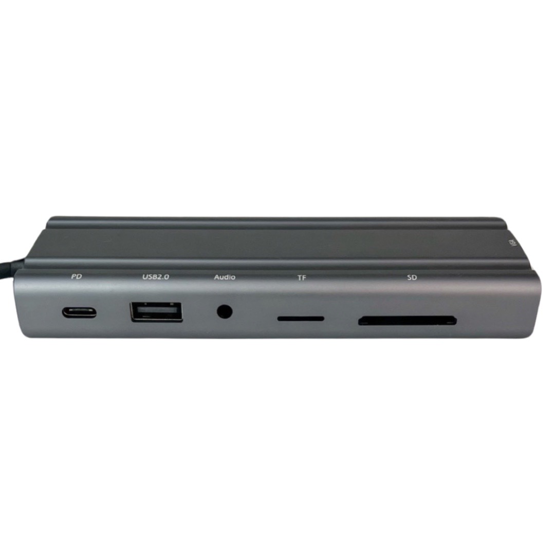 USB-хаб Wondertech WT00586 10 в 1 USB2.0x1 USB3.0x1 USB-C / Type-C + VGA + HDMI + 3,5mm AUX + SD / TF слот для карт + PD USB-C
