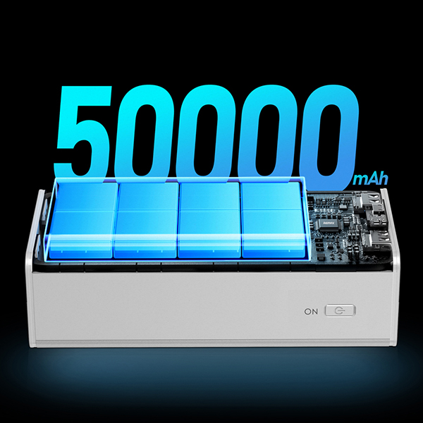 Мощный повербанк 50000мАч 22,5W Remax RPP-321 с быстрой зарядкой PD+QC, Чорный