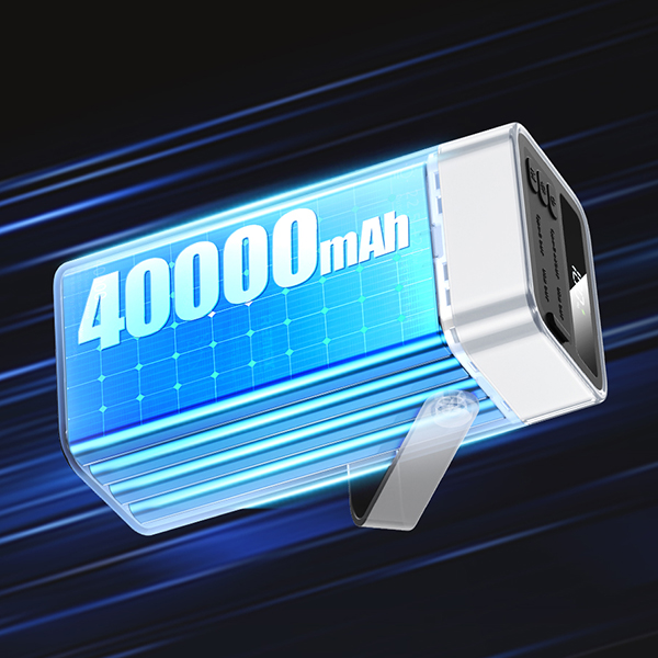 Повербанк 40000 мАч 22.5W Remax RPP-596, быстрая зарядка, с RGB подсветкой, PD+QC, Серый