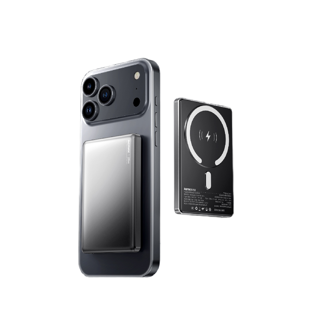 Павербанк Remax CX09 / 10000 мАч / до 20 Вт / USB-C + MagSafe / PD + QC / Серый