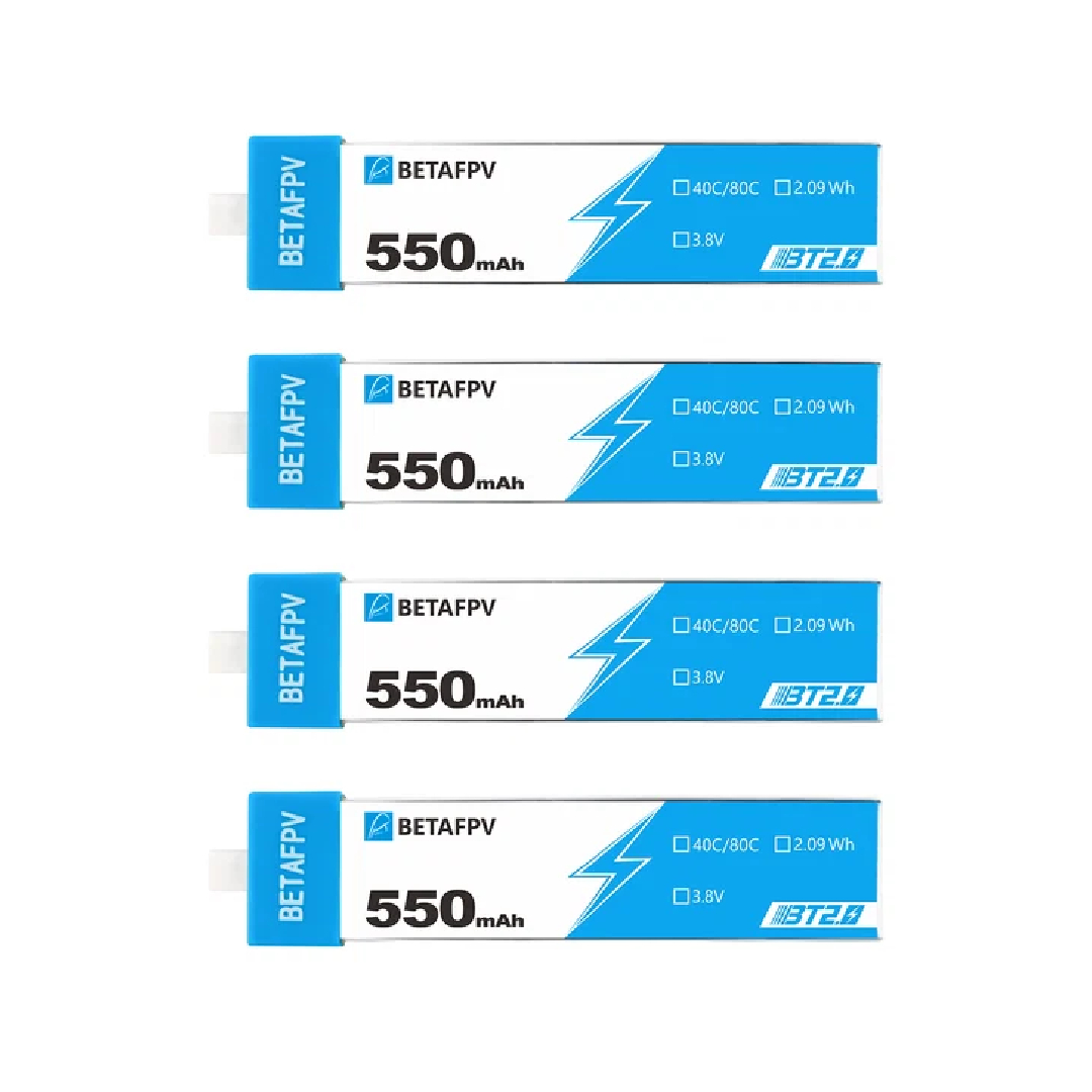 Аккумулятор BETAFPV BT2.0 550mAh 1S Battery – LiHV батарея для FPV-дрона, 550 мАч, 40C, 4 шт