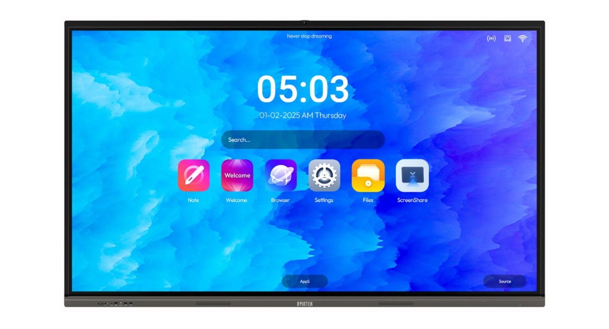 Интерактивная сенсорная панель BOARDAY BYINTEK BU86B / 3840х2160 UHD / Android 14 / Wi-Fi / Bluetooth