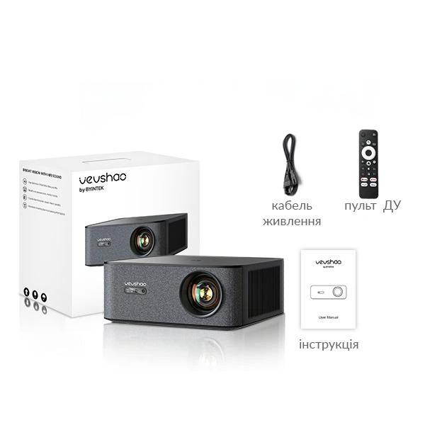 Домашній проектор BYINTEK VEVSHAO A24 / 1920x1080 / 1700 ANSI lm / GoogleTV / Wi-Fi / Bluetooth