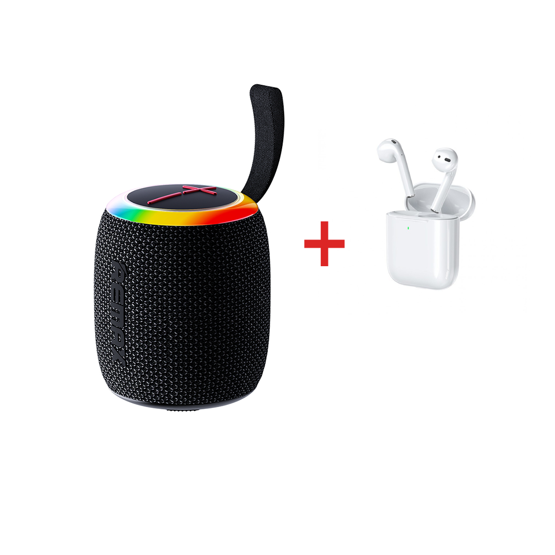 Портативна колонка Remax RB-M81 / RGB-підсвітка / TWS / Bluetooth 5.4, USB, TF card / FM-радіо / до 5 годин роботи