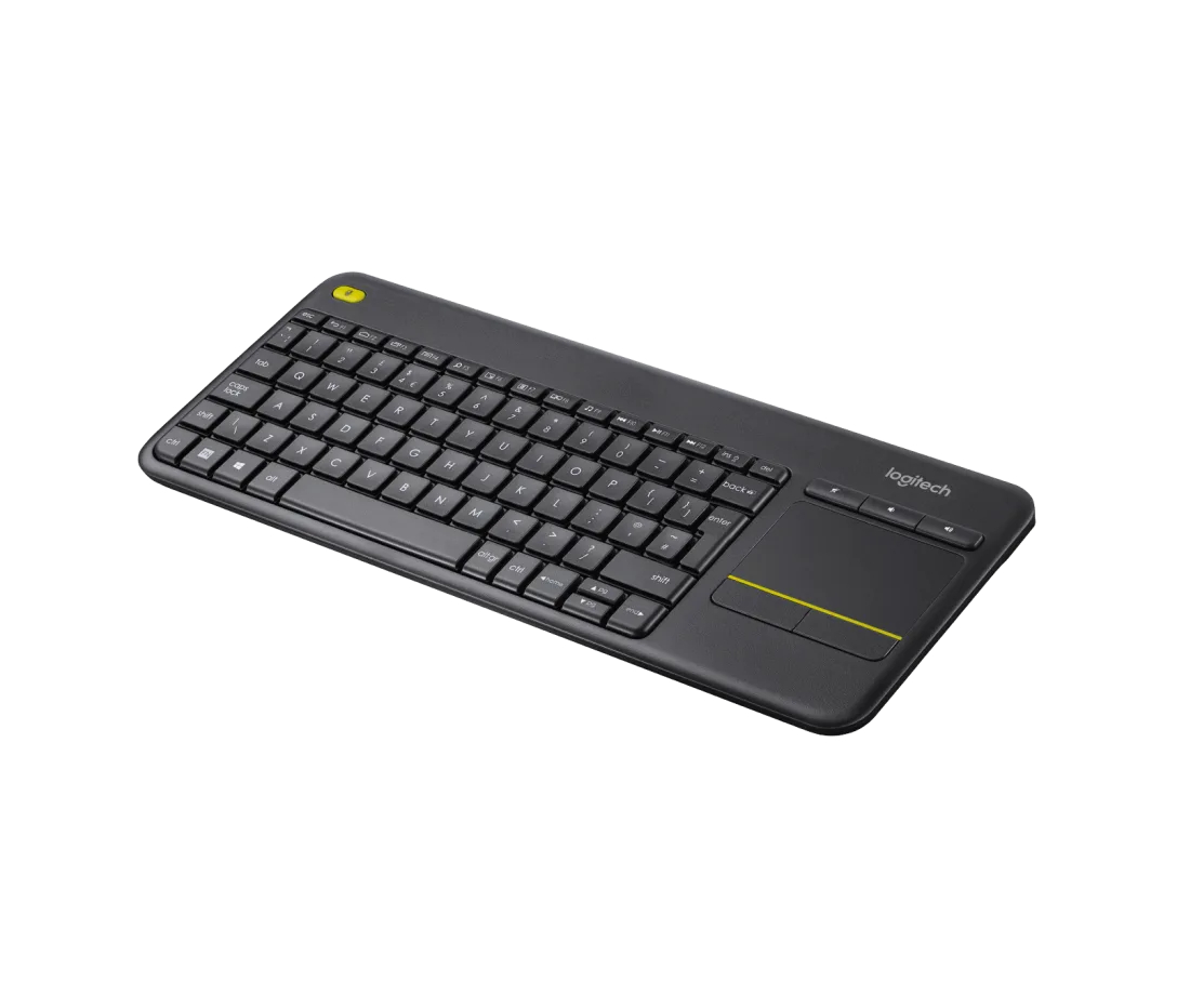 Беспроводная сенсорная клавиатура с тачпадом Logitech K400 Plus / USB 2.4 ГГц / 10 метров / Черный