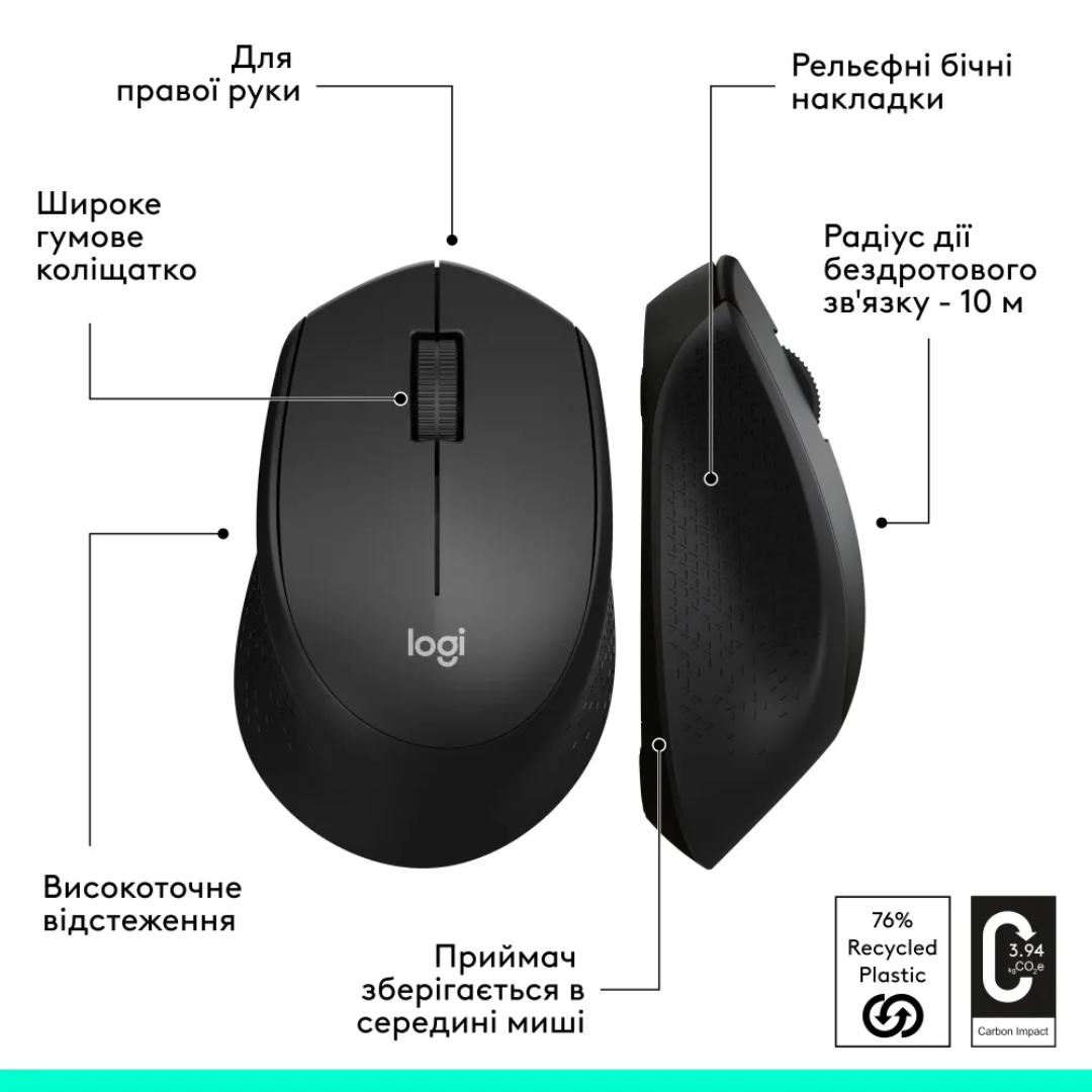 Мышь компьютерная беспроводная Logitech M280 / DPI 1000 / USB / Черный