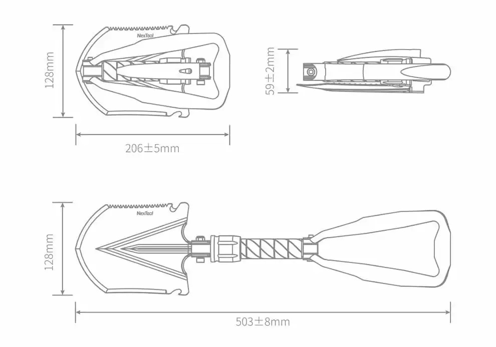 NexTool NE20033 Складная многофункциональная мини-лопата 8 функций