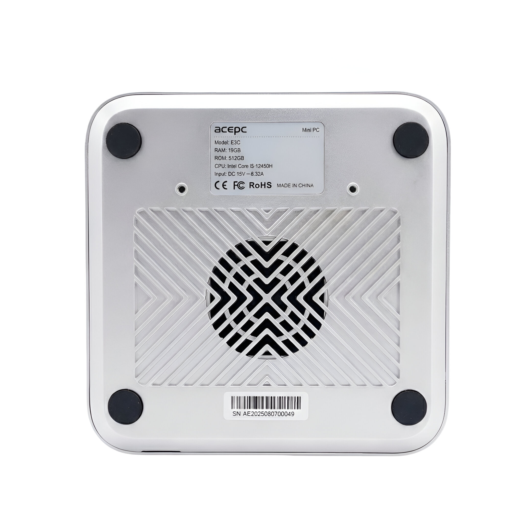 Мини-ПК Acepc PowerBox E3C / Intel i5 12450H / RAM 16GB / SSD512 GB / LAN / Wi-Fi / Bluetooth / Windows 11 Pro / Серый