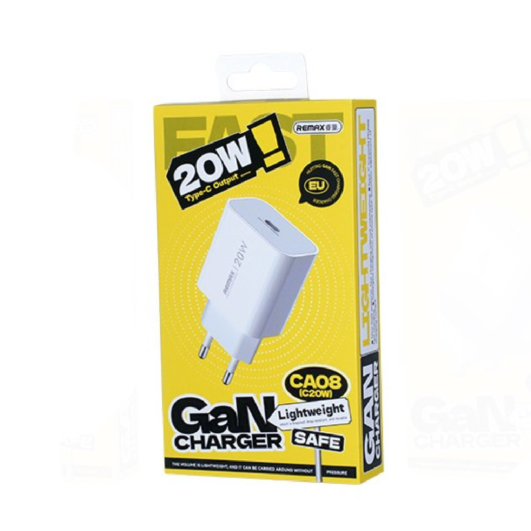 Зарядний пристрій 20 Вт Remax CA08 (C20W), USB-C, PD 3.0/QC 4.0, GaN, EU, білий