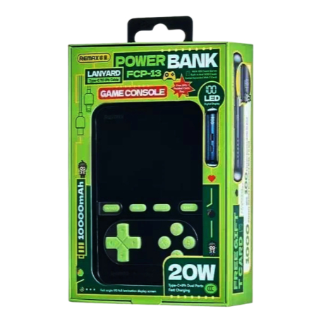 Павербанк и игровая консоль Remax FCP-13 / 10000 мАч / 20Вт / USB-C, Lightning / PD+QC / Синий