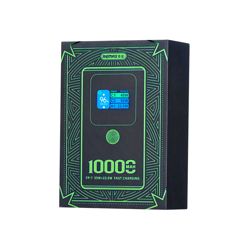 Павербанк Remax FP-7 / 10000 мАч / 55Вт + 22.5Вт / 2 х USB-C, USB-A / PD+QC / Серый