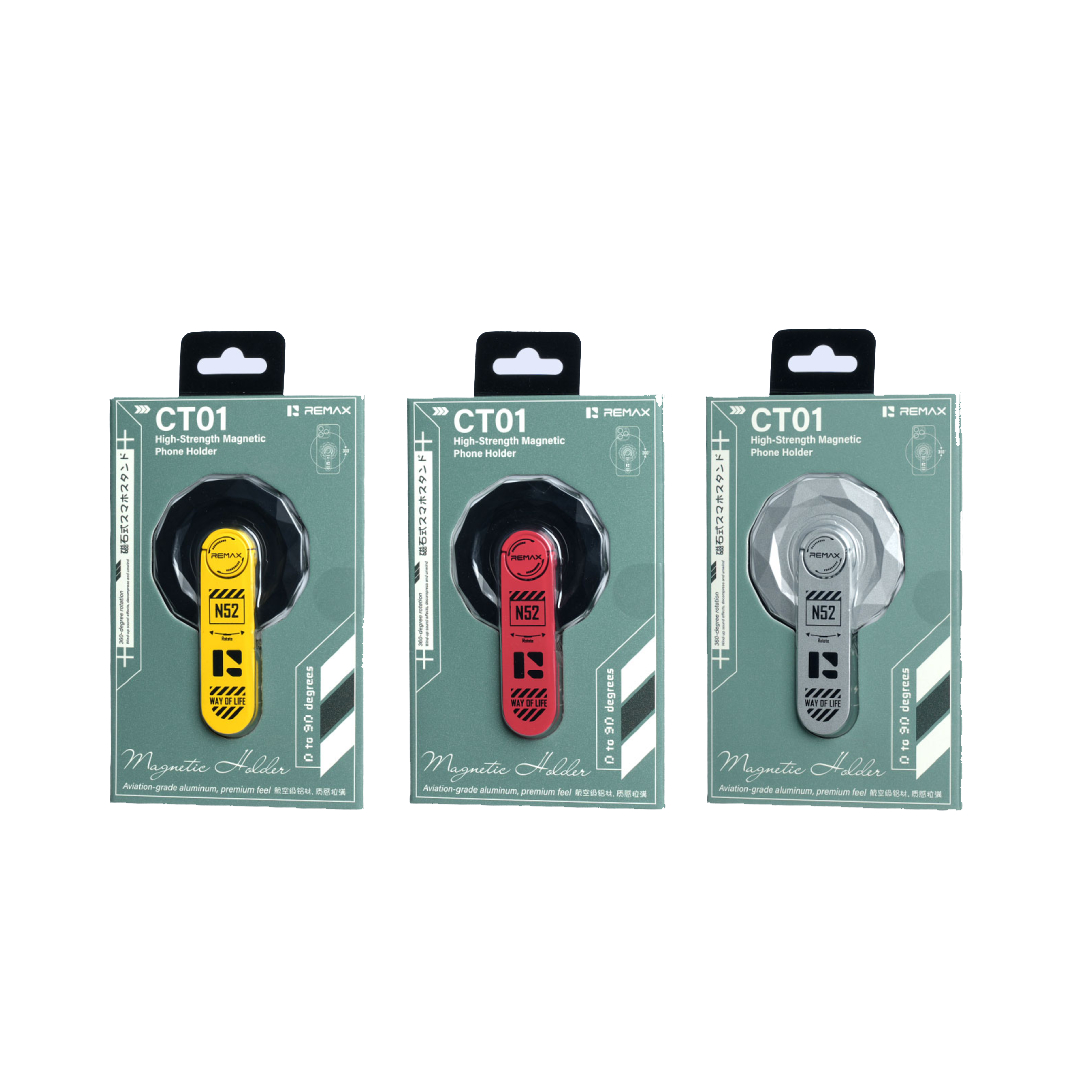 Магнітний тримач для смартфона Remax High-Strength Magnetic Phone Holder CT01 / обертання на 360°