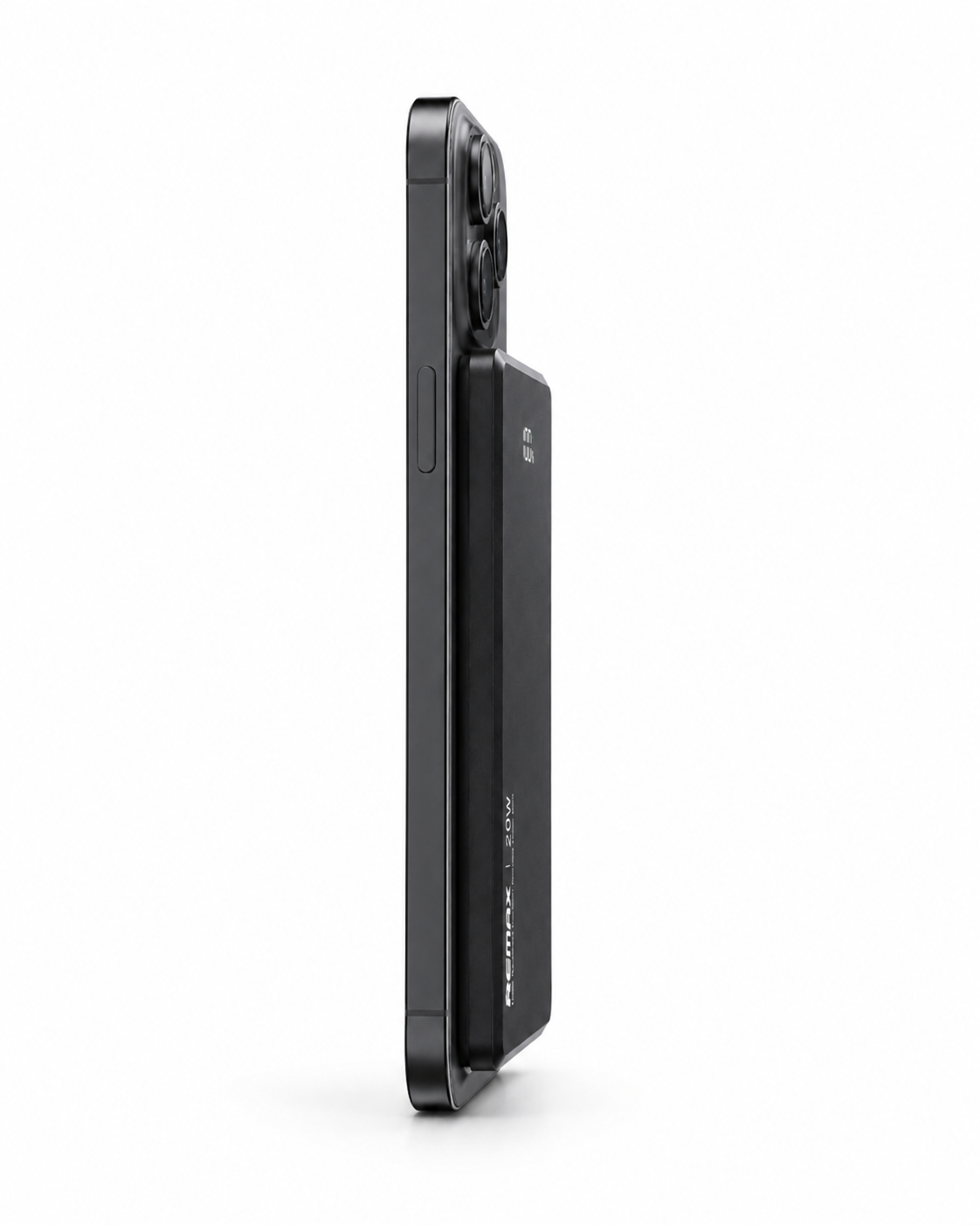 Павербанк Remax RPP-107 ультратонкий 9 мм / 5000 мАч / до 20 Вт / USB-C + MagSafe / PD + QC / Черный