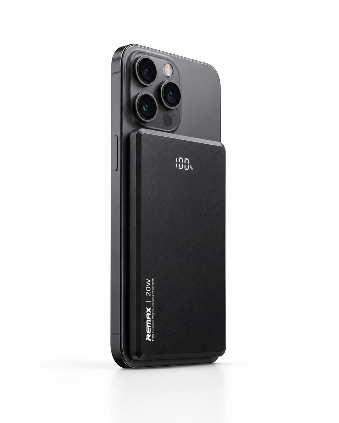Павербанк Remax RPP-107 ультратонкий 9 мм / 5000 мАч / до 20 Вт / USB-C + MagSafe / PD + QC / Черный