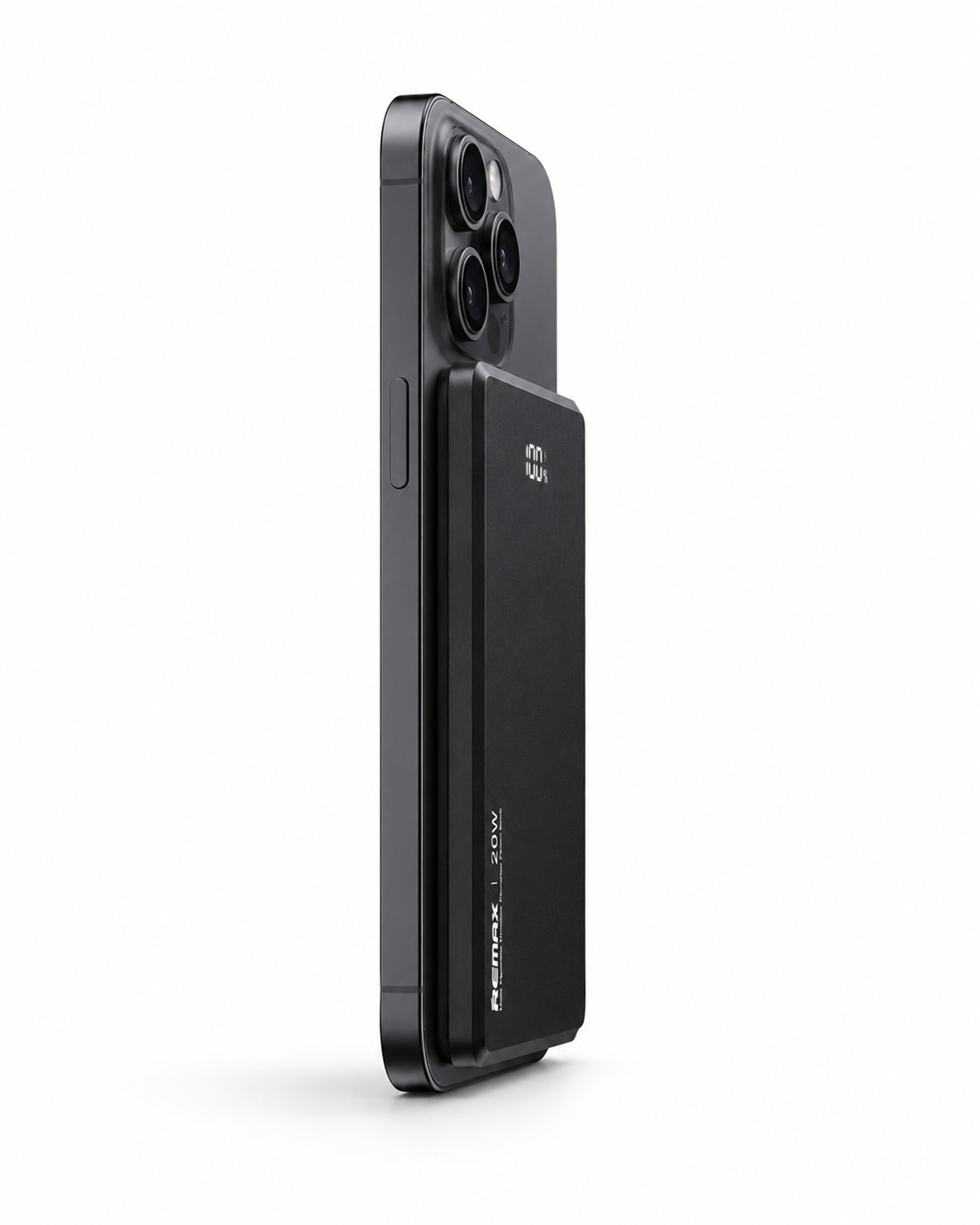 Павербанк Remax RPP-107 ультратонкий 9 мм / 5000 мАч / до 20 Вт / USB-C + MagSafe / PD + QC / Черный