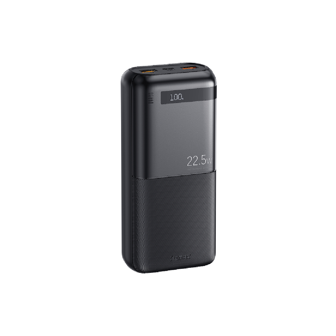 Павербанк 20000 мАч Remax RPP-72 – 22,5 Вт, PD+QC, USB-C + 2×USB-A, с дисплеем, черный