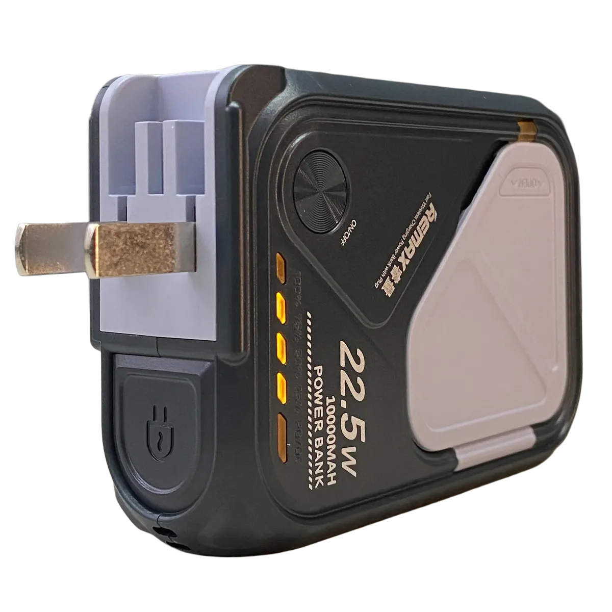 Павербанк-адаптер Remax RPP-116 з вилкою та кабелем / 10000 мАг / 22.5 Вт / USB-C,USB-A,Lightning,MagSafe / PD+QC / Чорний