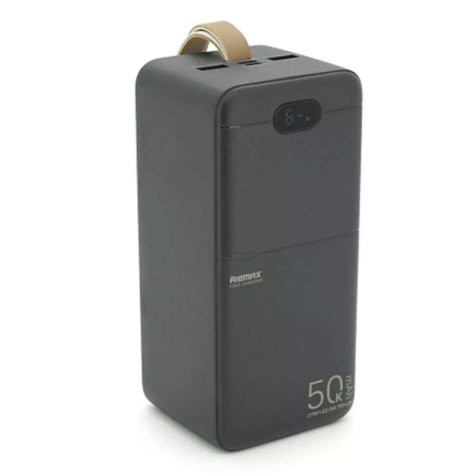 Павербанк Remax RPP-117 / 50000 мАч / 27Вт + 22.5Вт / USB-C, 2 x USB-A / PD+QC / Черный