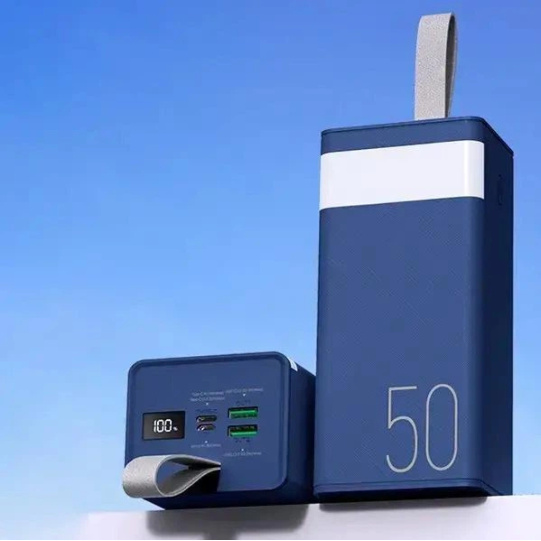 Павербанк Remax RPP-321 / 50000мАг / 22,5 Вт / USB-C + USB-A + microUSB / PD + QC / з ліхтариком / Синій