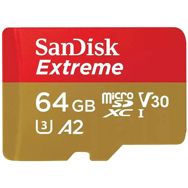 Карта пам'яті SanDisk microSDXC C10 64GB UHS-I U3 R170/W80MB/s Extreme V30 (SDSQXAH-064G-GN6MN)