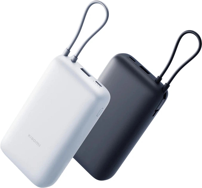 Павербанк Xiaomi Integrated Cable GL / 20000 мАг / до 22,5 Вт / USB-C + USB-A / PD+QC / З вбудованим кабелем / Темно-сірий