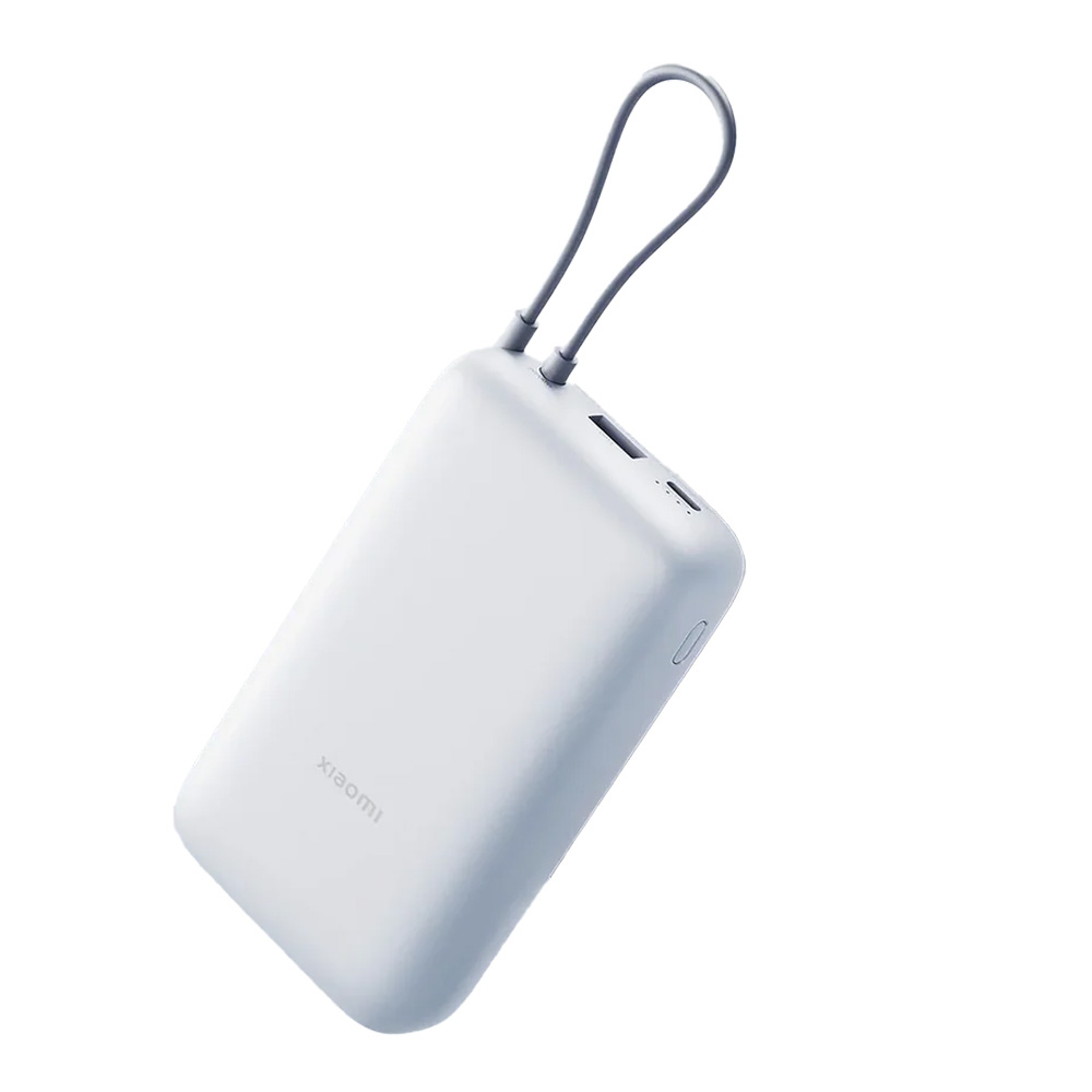 Павербанк Xiaomi Integrated Cable GL / 20000 мАг / до 22,5 Вт / USB-C + USB-A / PD+QC / З вбудованим кабелем / Світло-сірий