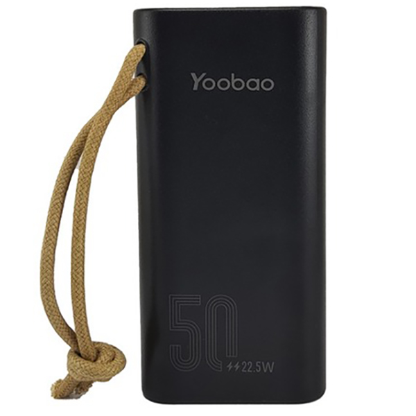 Повербанк 50000 mAh 22.5W Yoobao H5, с быстрой зарядкой SCP PD+QC, с фонариком Черный