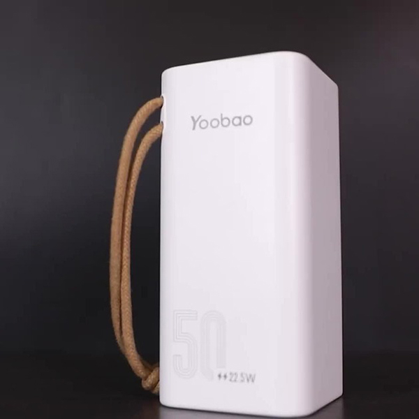 Повербанк 50000 mAh 22.5W Yoobao H5, с быстрой зарядкой SCP PD+QC, с фонариком Белый