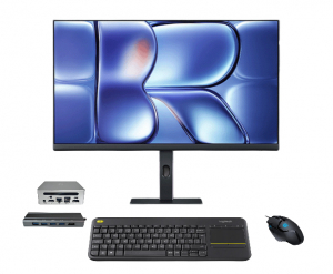 Комплект ПК: Мини-Пк GenMachine / Ryzen 7 6800H / 32GB / 512GB + Монитор 27″ Redmi A27Q 2026 120 Гц + Logitech клавиатура, мышь + Hub 10-в-1