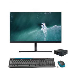 Комплект ПК офисный 3в1: Мини-ПК GenMachine Ryzen 3 4300U / 8GB / 256GB + Монитор 23.8” Xiaomi + Клавиатура и мышь Logitech