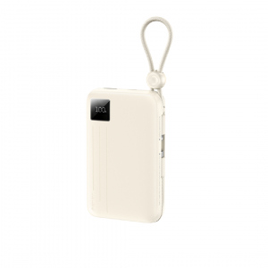 Павербанк 10000 мА·год Remax FC-13 – 22,5 Вт, PD+QC, USB-C + USB-A, кабелі USB-C + Lightning, дисплей, бежевий