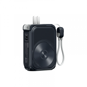 Павербанк-адаптер Remax RPP-116 з вилкою та кабелем / 10000 мАг / 22.5 Вт / USB-C,USB-A,Lightning,MagSafe / PD+QC / Чорний