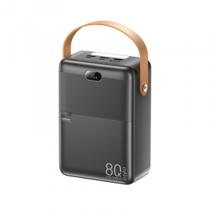 Павербанк Remax RPP-118 Piloteer Series / 80000 мАч / 27 Вт + 22,5 Вт / USB-C + 3×USB-A / PD+QC / Черный